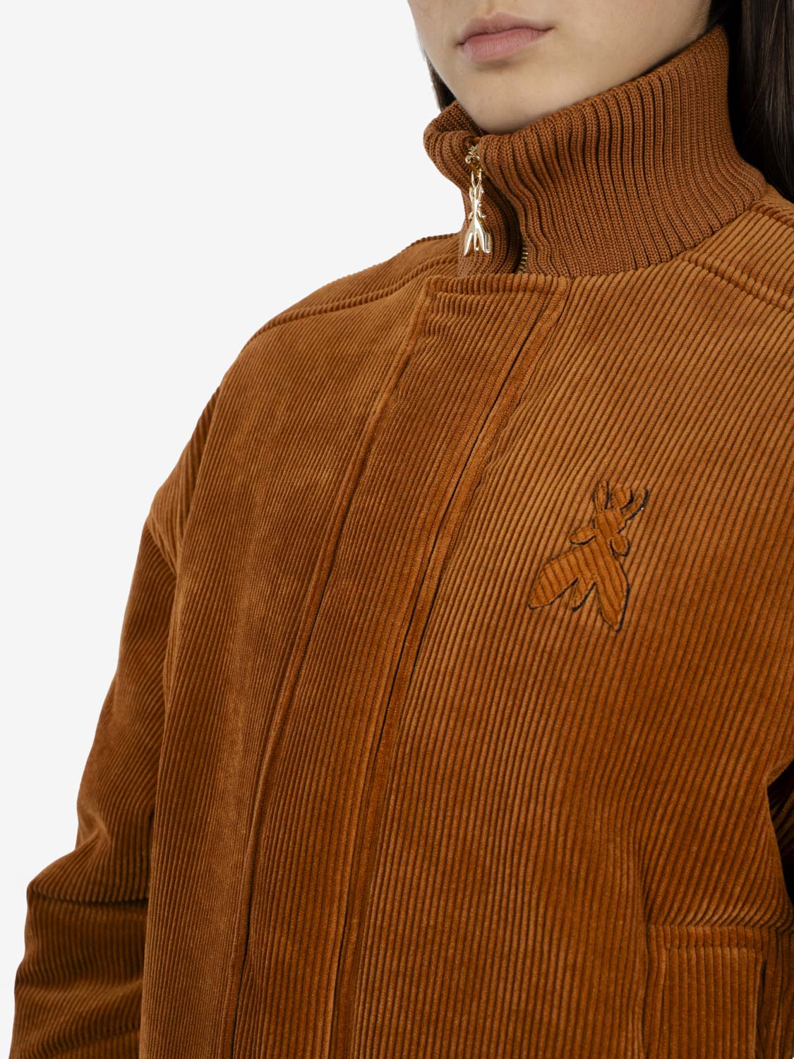 Warm caramel corduroy bomber jacket