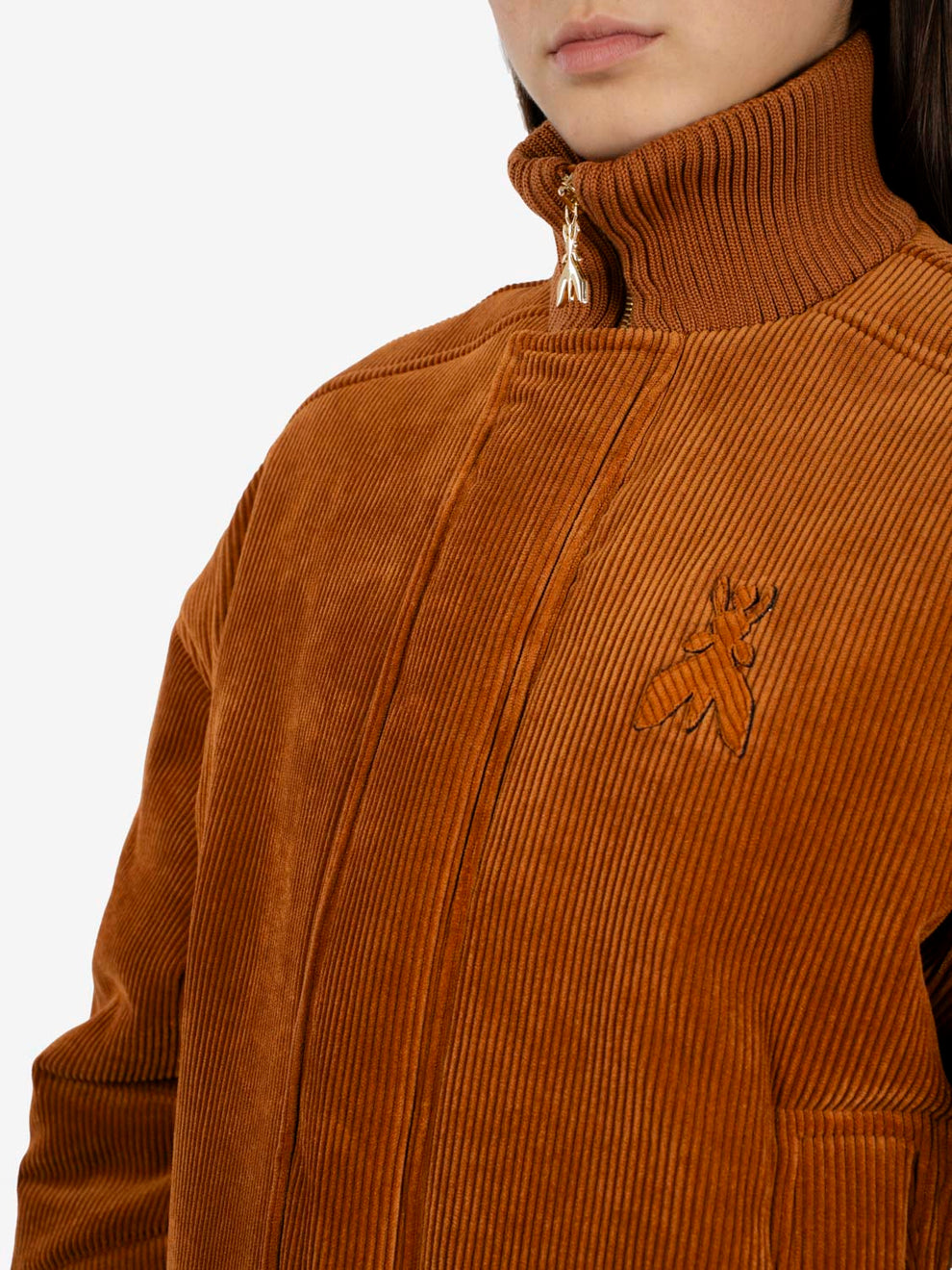 Warm caramel corduroy bomber jacket