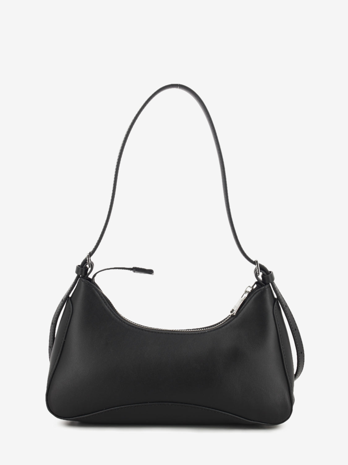 Black leather fringe bag