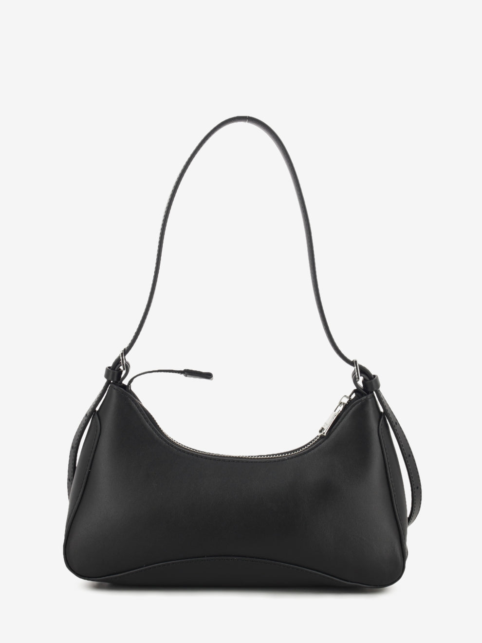 Black leather fringe bag
