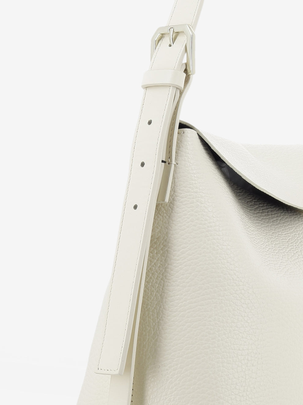 Borsa in pelle wooly white