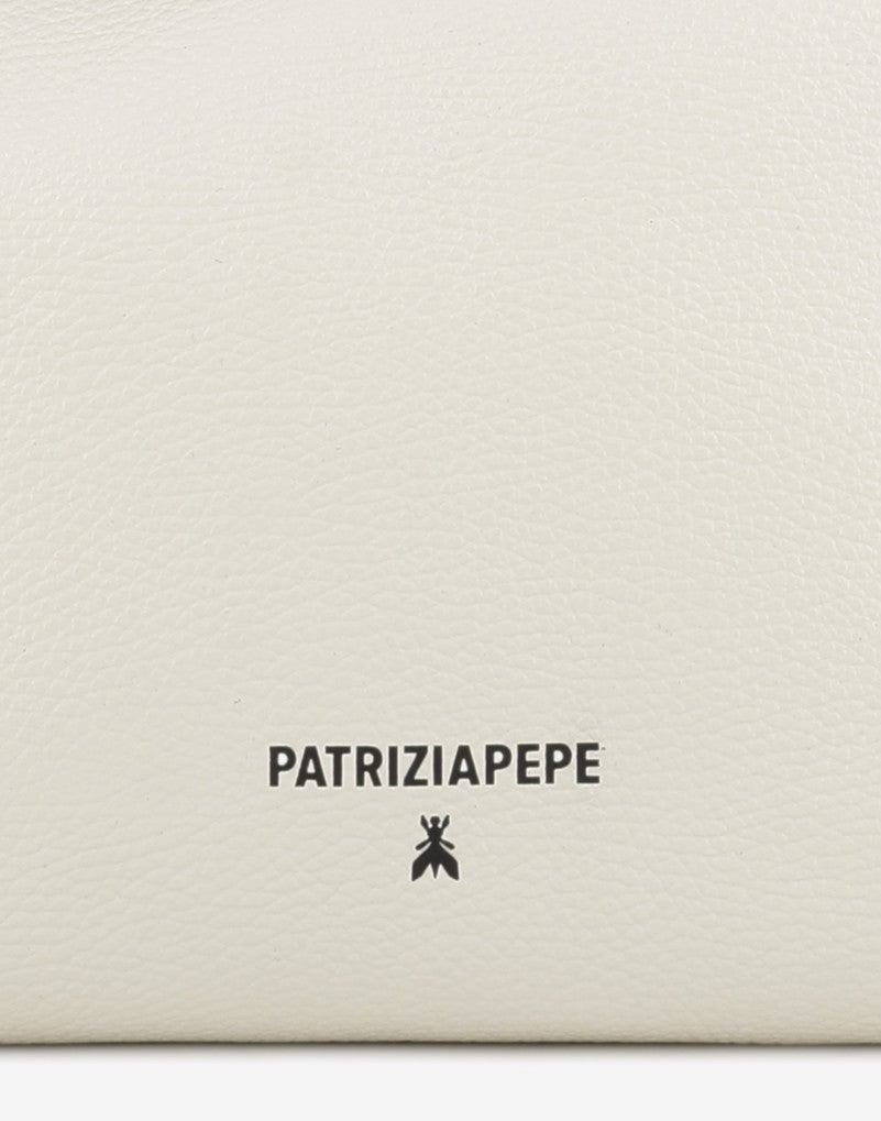 Borsa in pelle wooly white