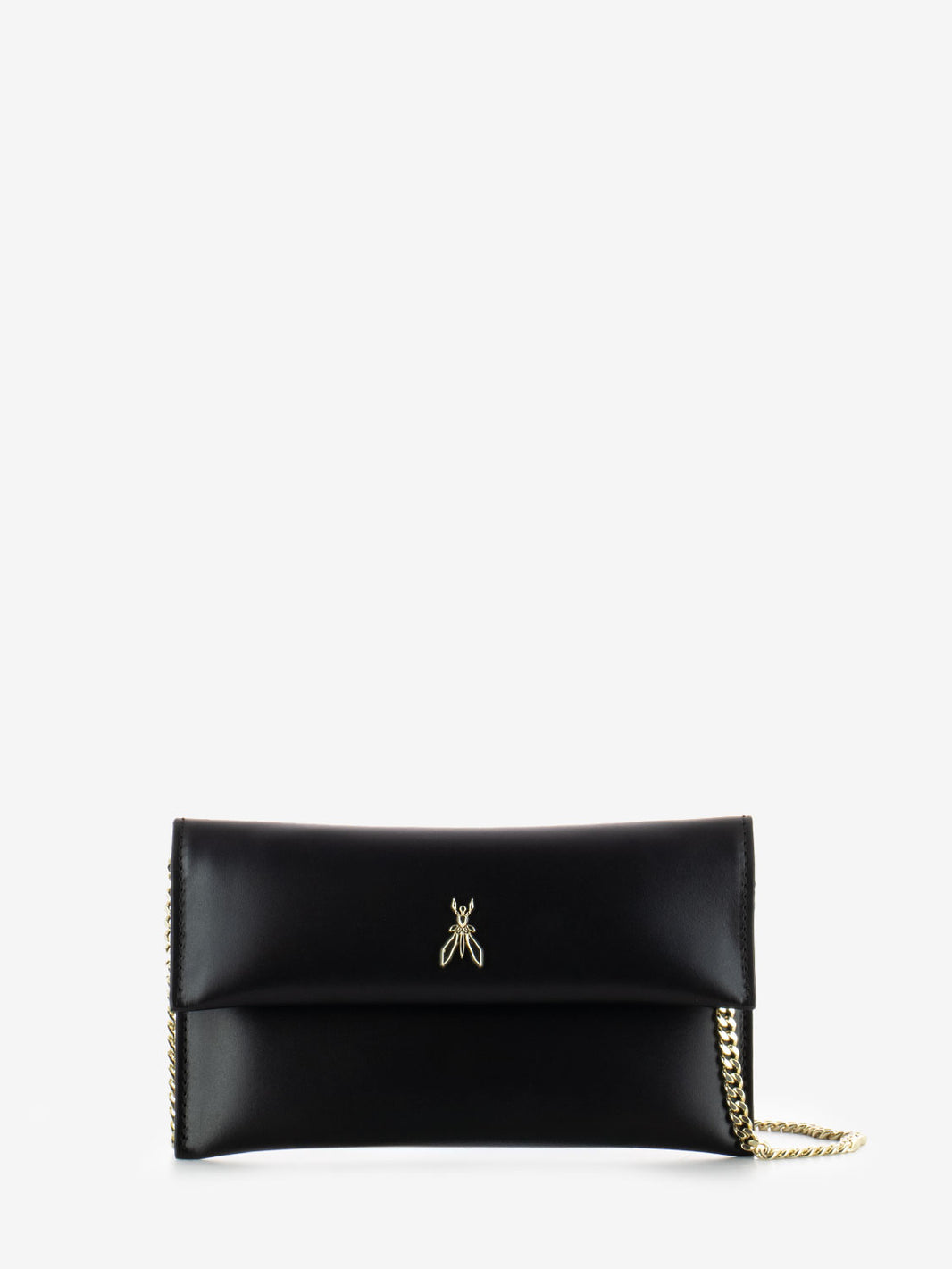 Black / light gold clutch shoulder bag
