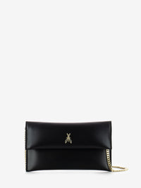 Black / light gold clutch shoulder bag