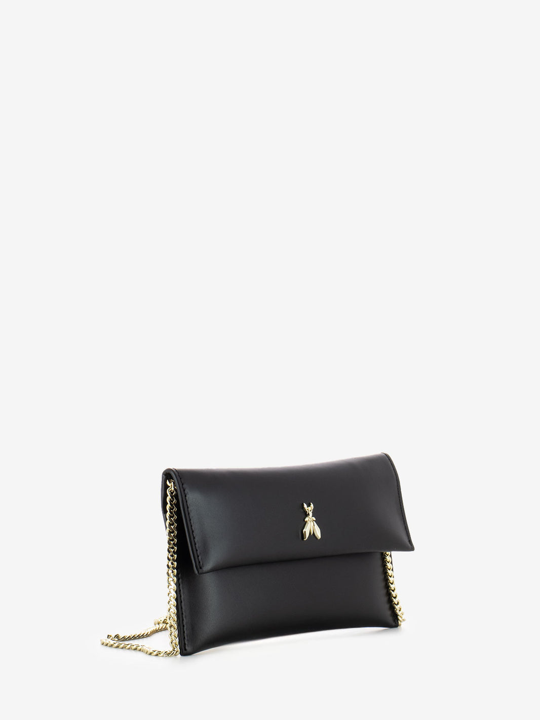 Black / light gold clutch shoulder bag
