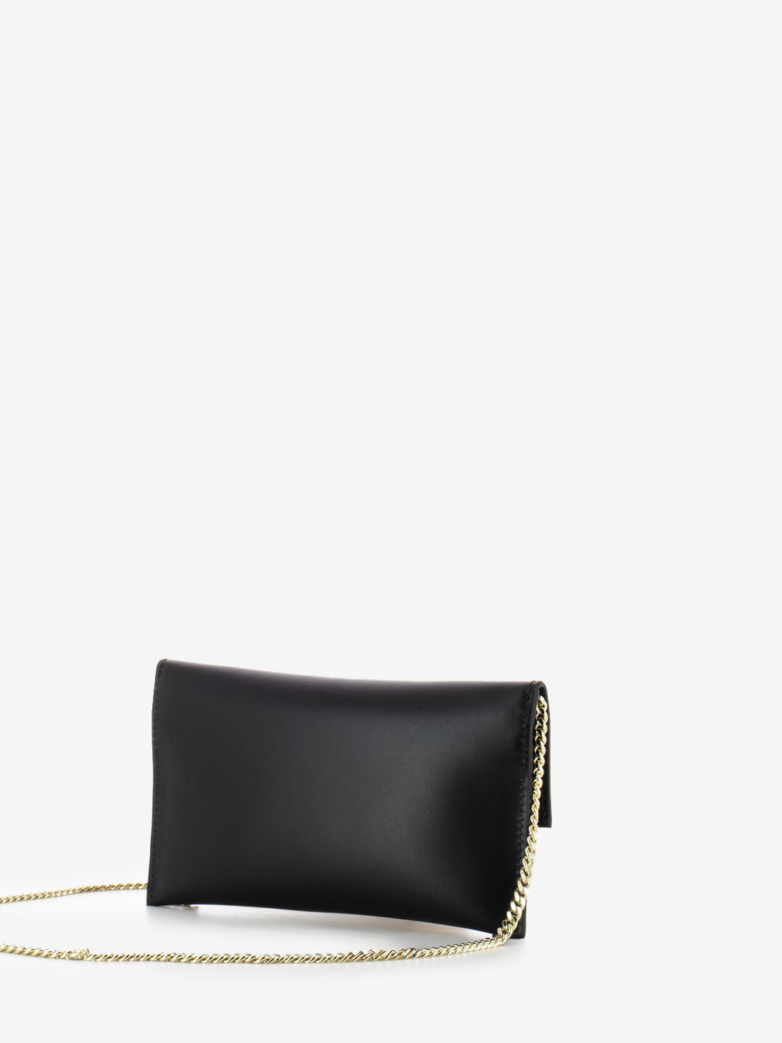 Black / light gold clutch shoulder bag