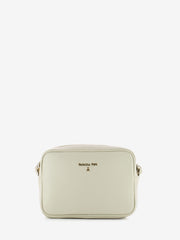 PATRIZIA PEPE - Camera bag a tracolla grained leather off white