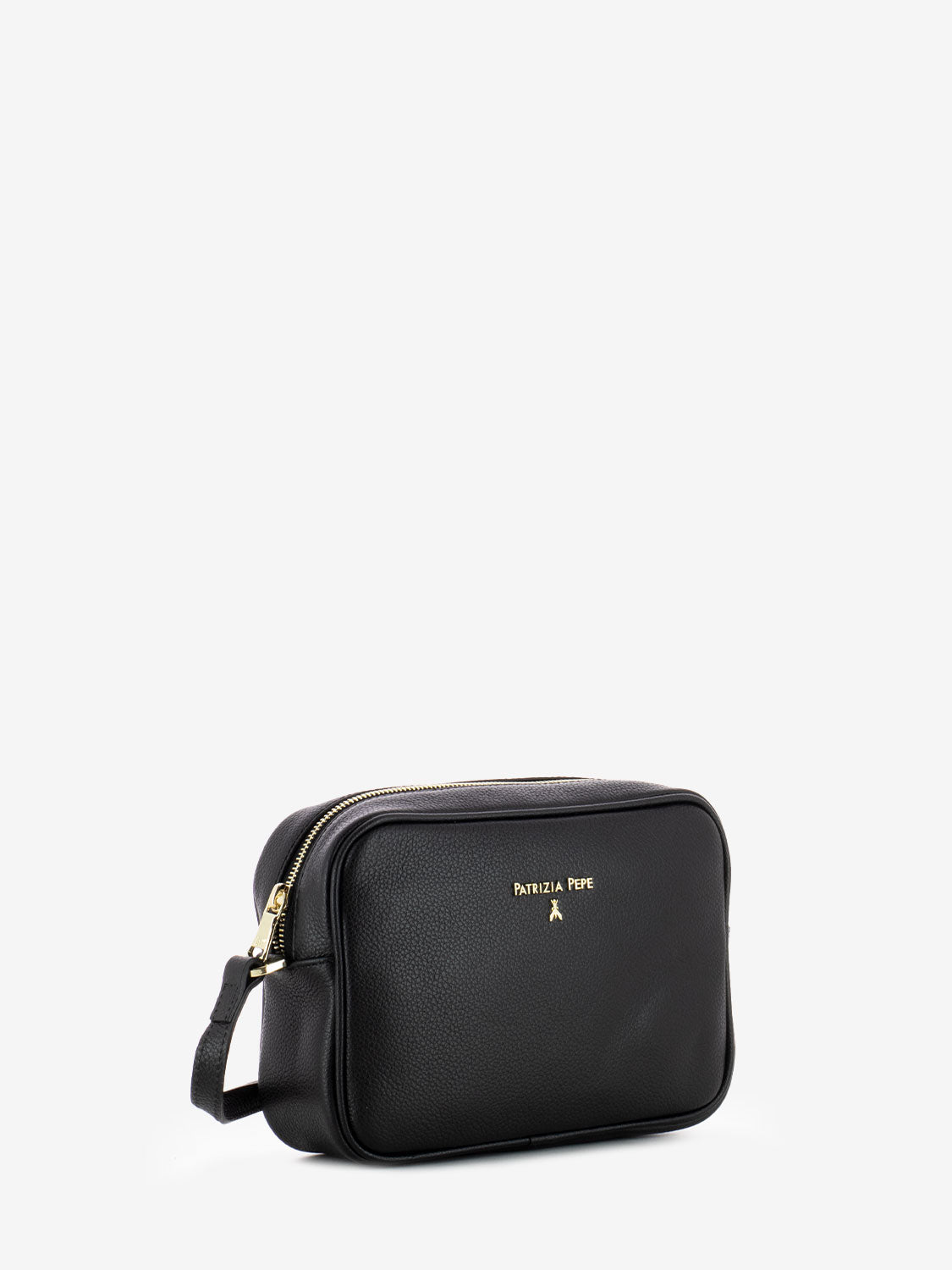 Black Hammered Leather Camera Case