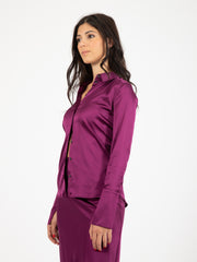 PATRIZIA PEPE - Camicia fluida in raso futuristic purple