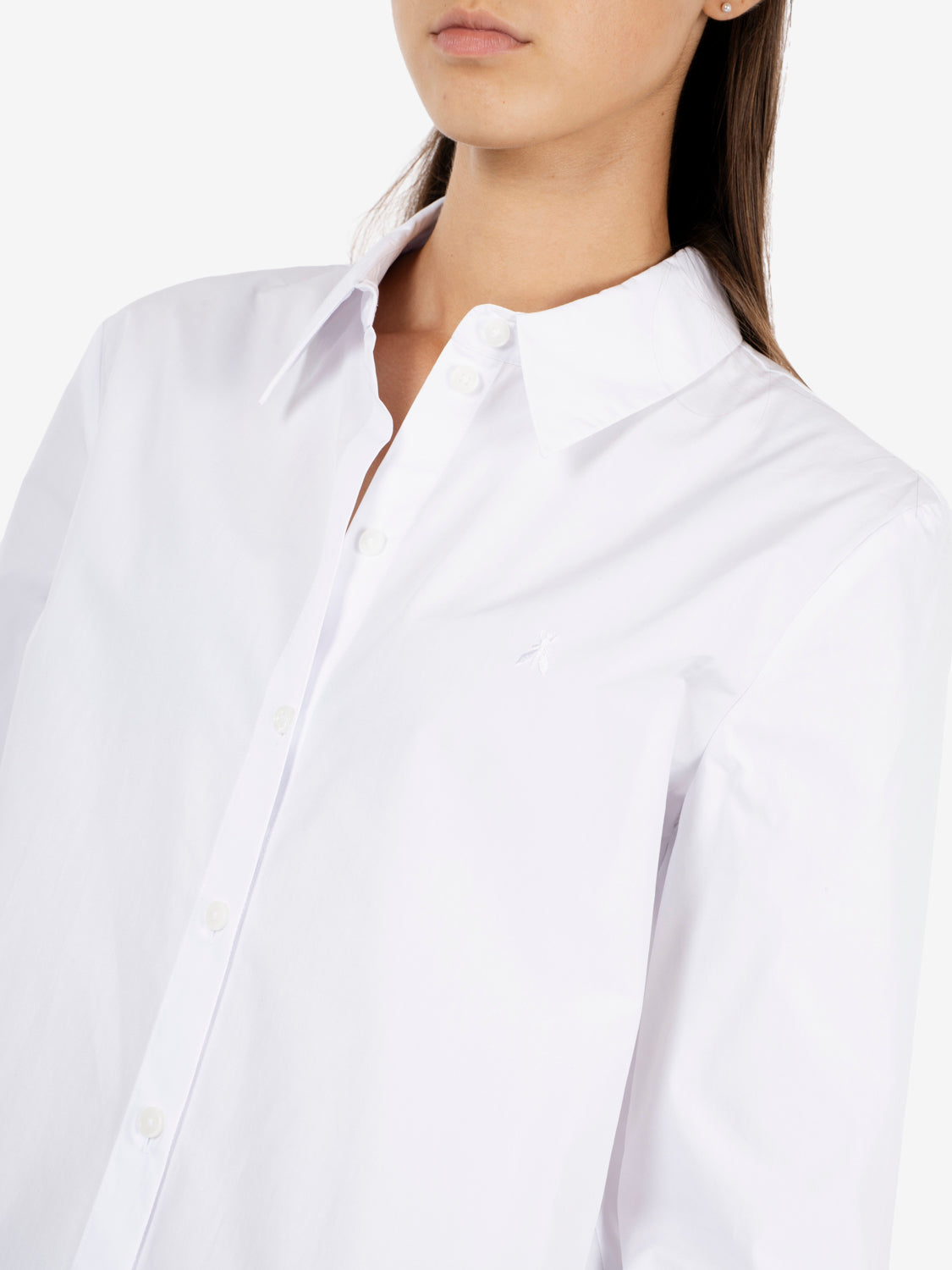 Camicia in cotone bianco ottico