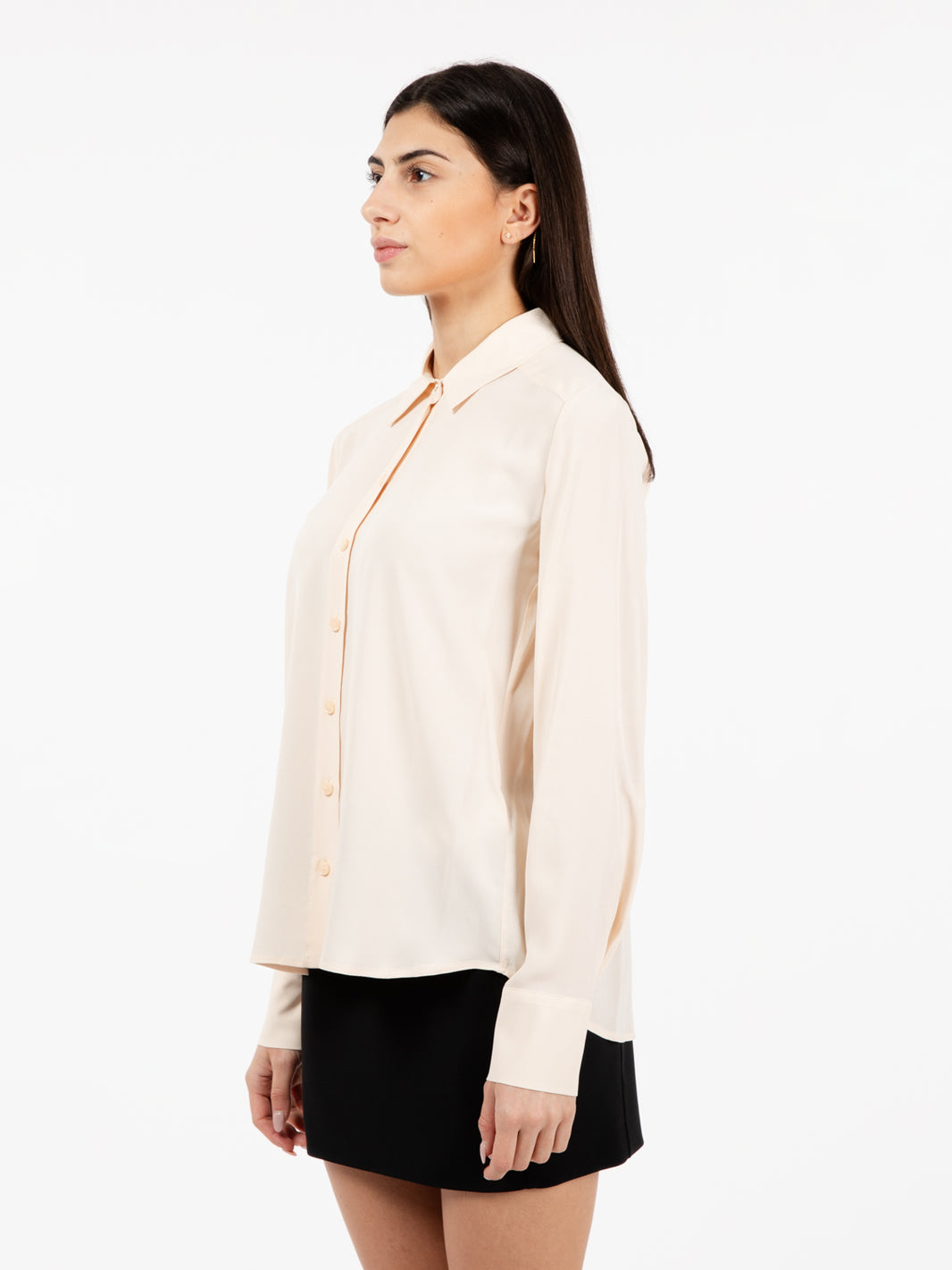 Camicia in crêpe viscosa ivory skin