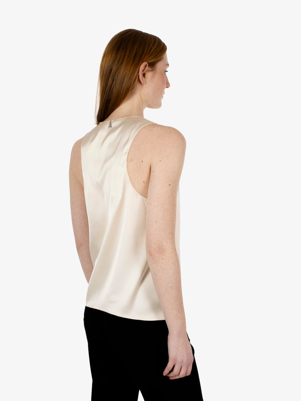 Warm ivory satin shirt