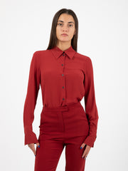 PATRIZIA PEPE - Camicia in viscosa martian red