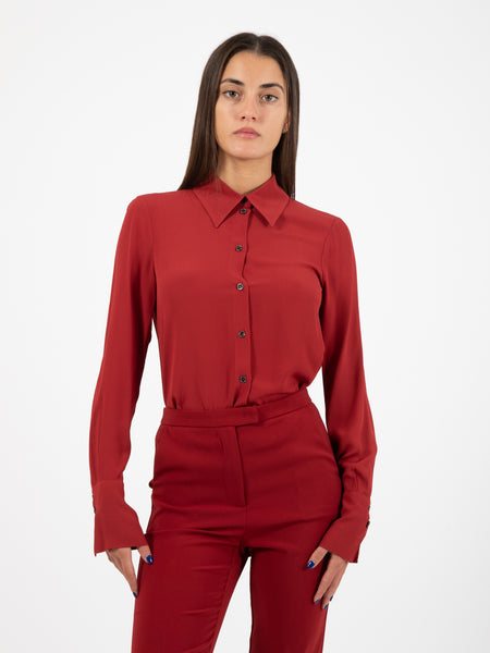 Camicia in viscosa martian red