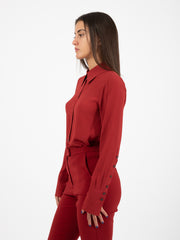 PATRIZIA PEPE - Camicia in viscosa martian red