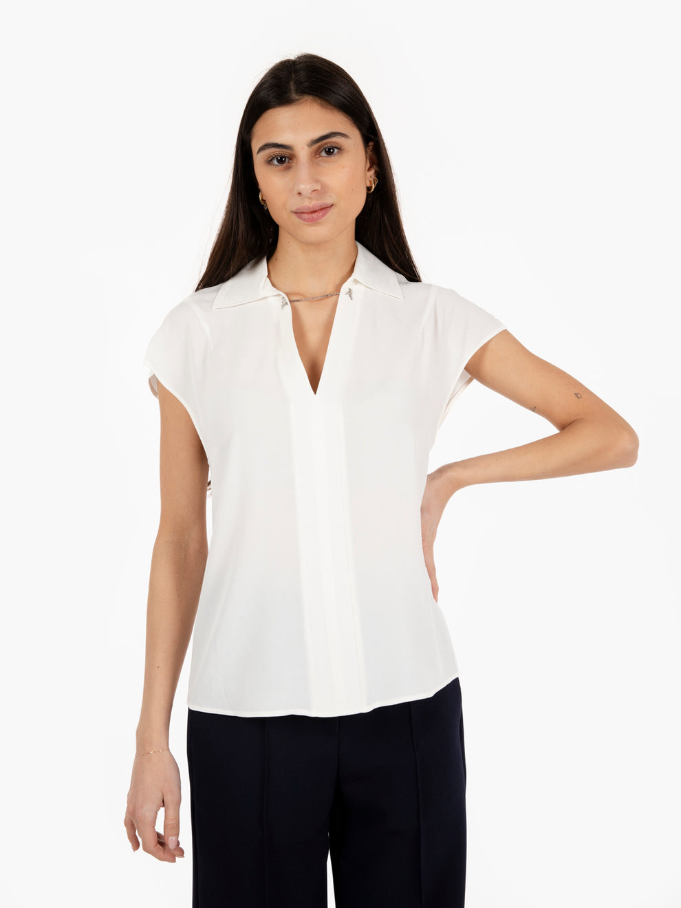 Camicia manica corta bianca