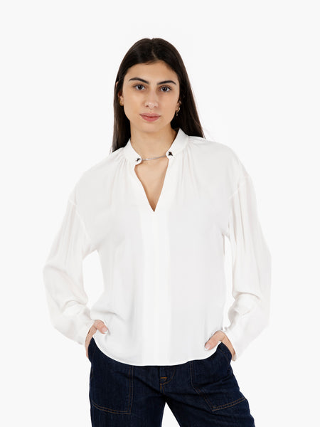 Camicia manica lunga con gemelli bianca