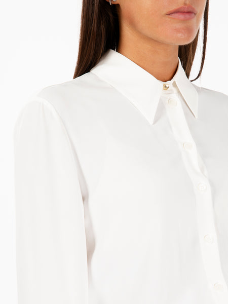 Camicia maniche lunghe in crepe Essential bianco