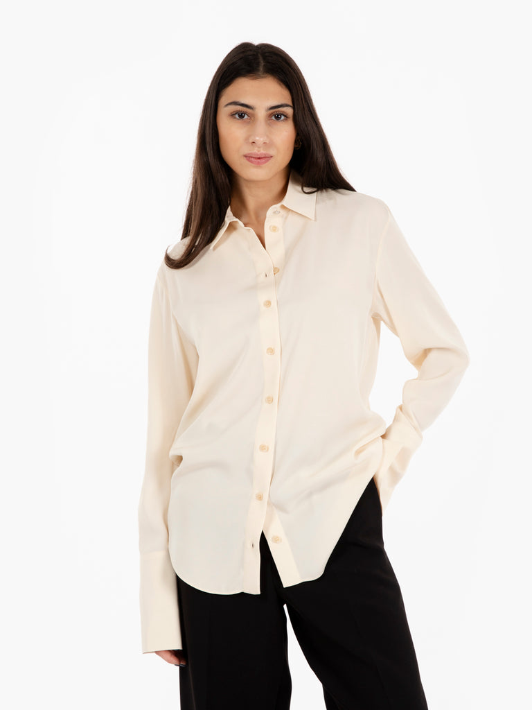 PATRIZIA PEPE - Camicia Odyssey in twill di viscosa white