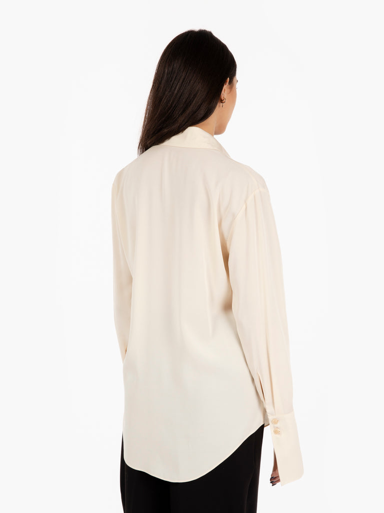 PATRIZIA PEPE - Camicia Odyssey in twill di viscosa white