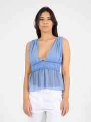 PATRIZIA PEPE - Camicia senza maniche ceramic blue