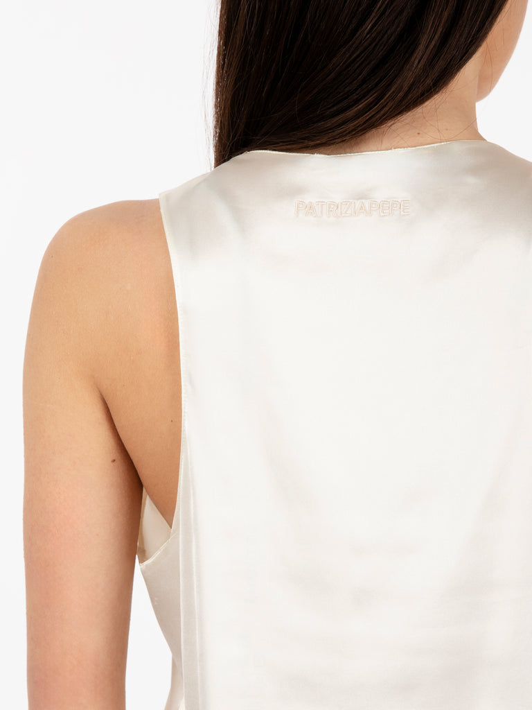 PATRIZIA PEPE - Camicia top in viscosa white