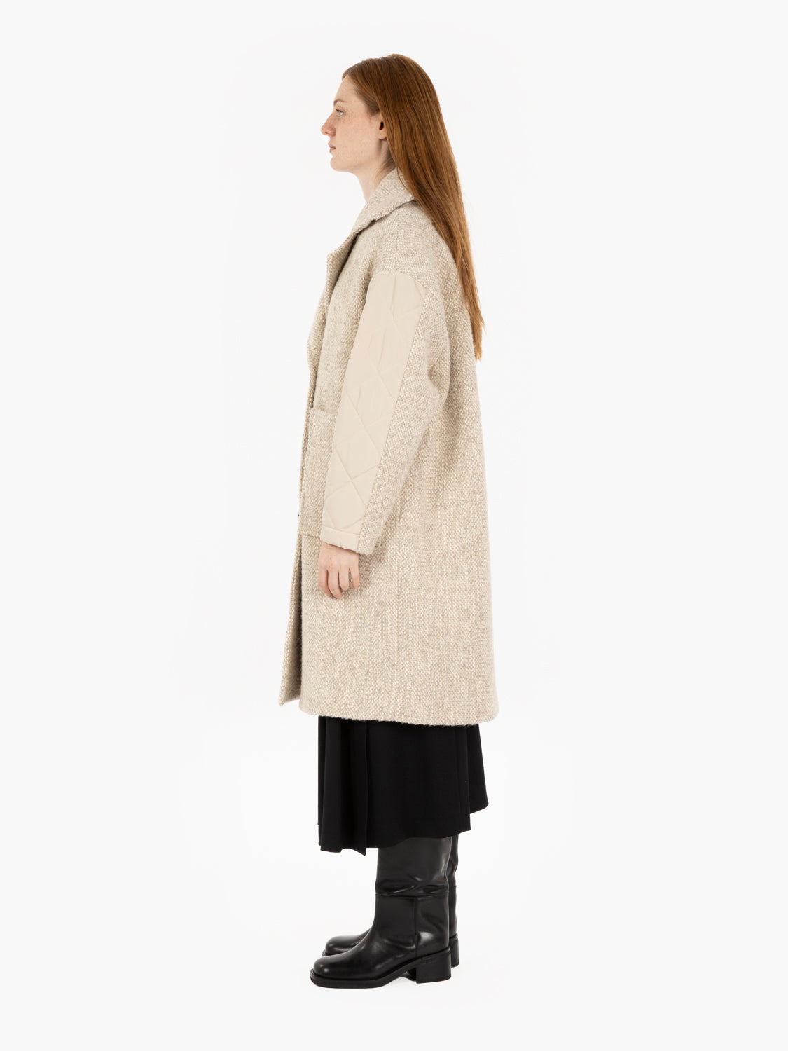 White / greige egg-shaped coat