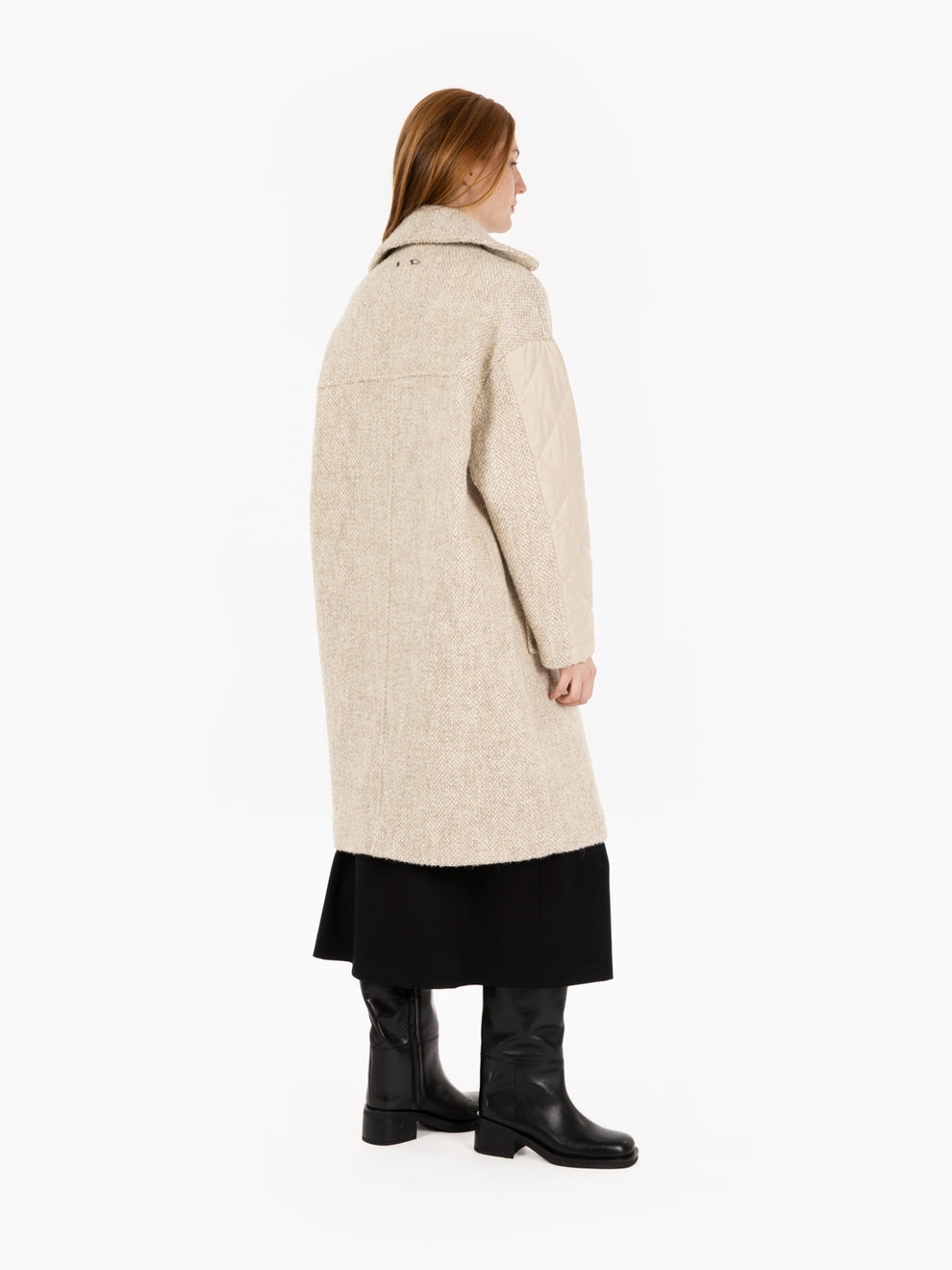 White / greige egg-shaped coat