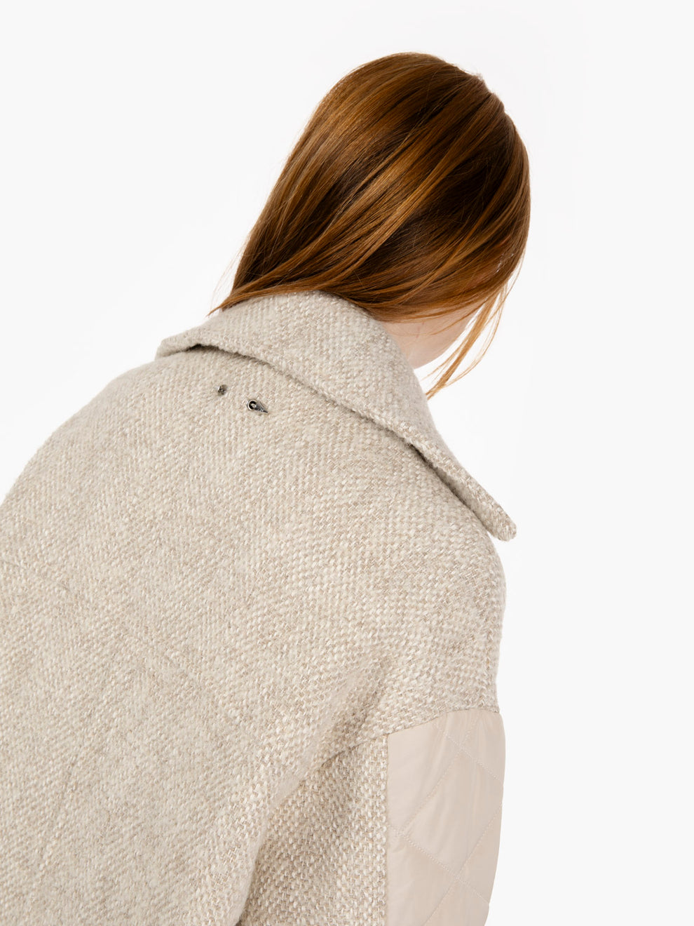 White / greige egg-shaped coat