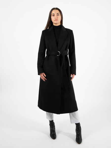 Cappotto con cintura Essential nero