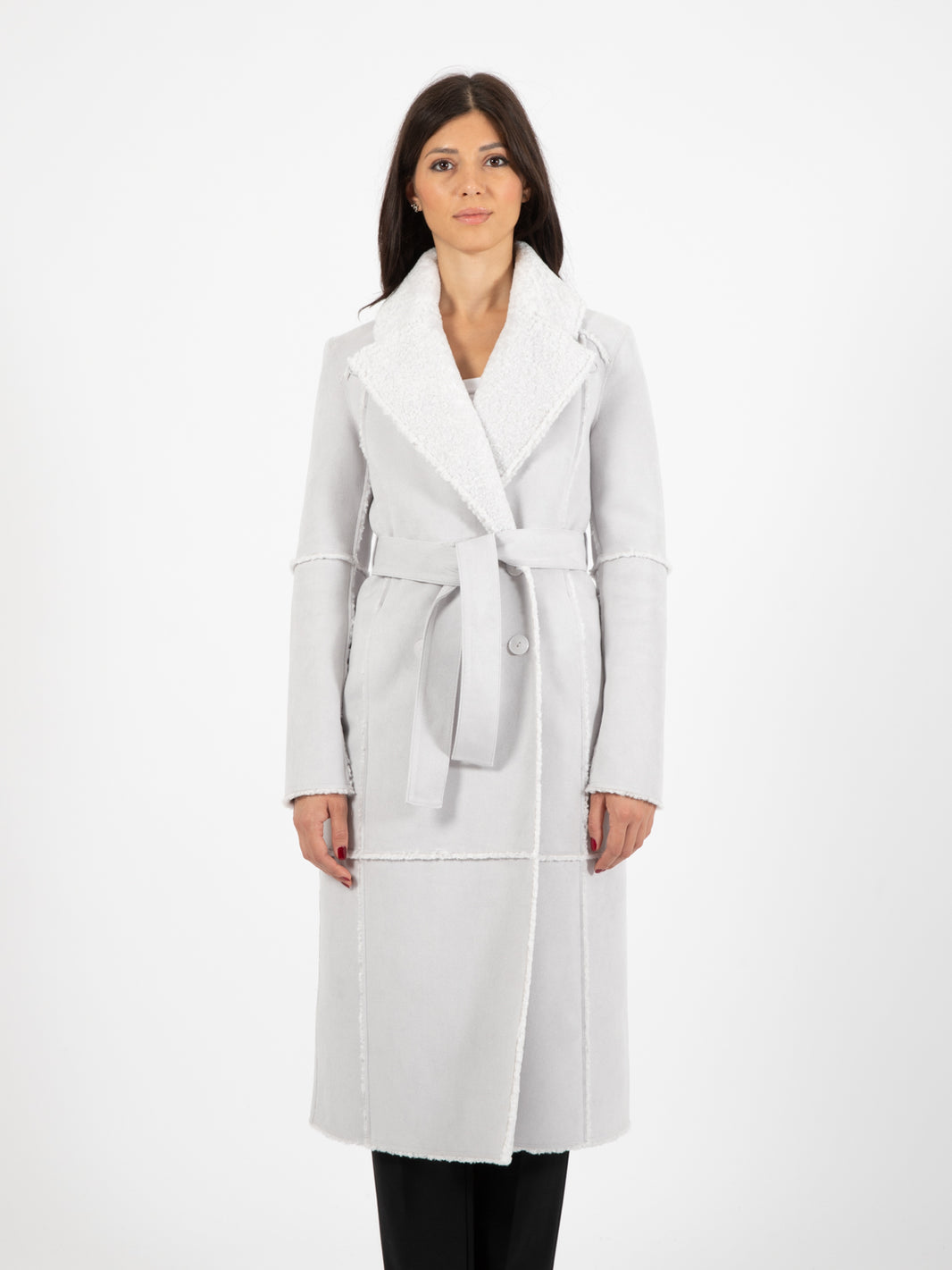 Cappotto doppio petto double face eldorado white