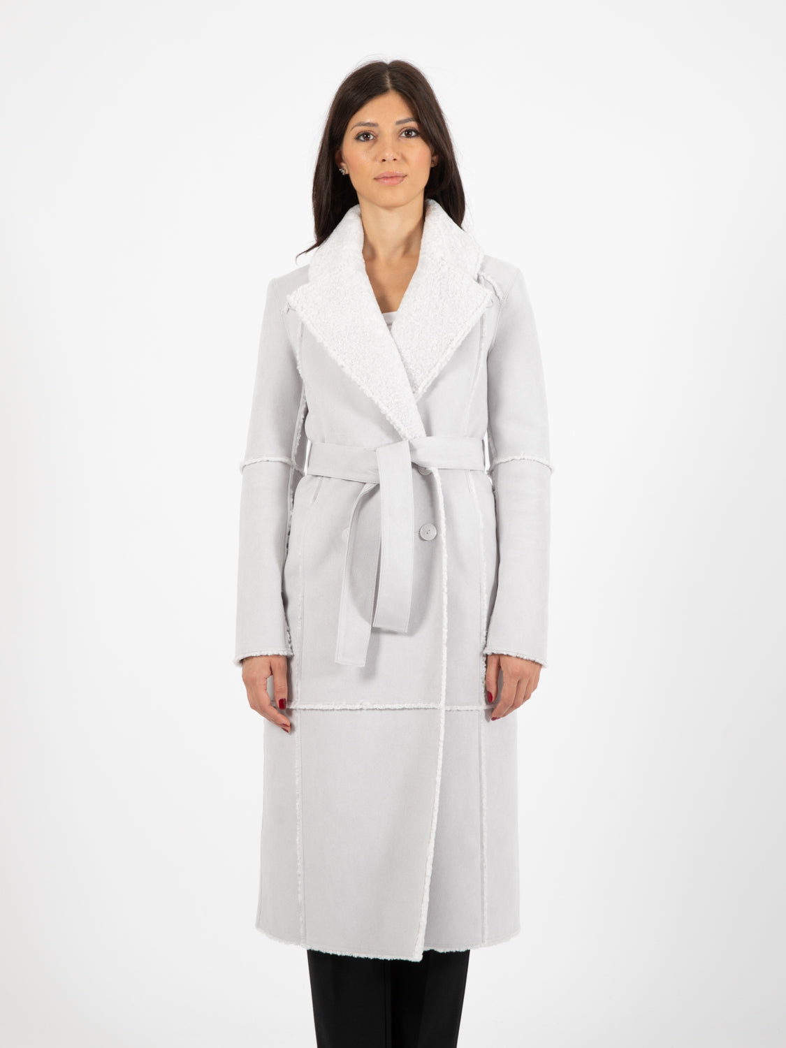 Cappotto doppio petto double face eldorado white
