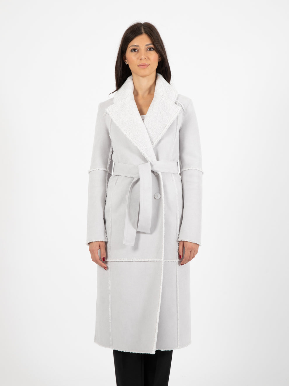 Cappotto doppio petto double face eldorado white
