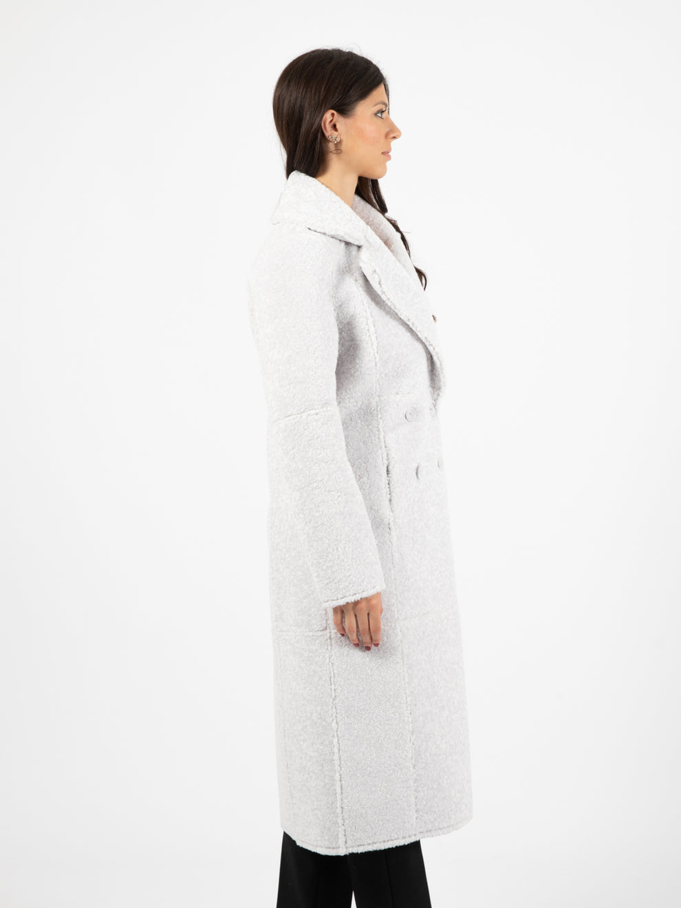 Cappotto doppio petto double face eldorado white