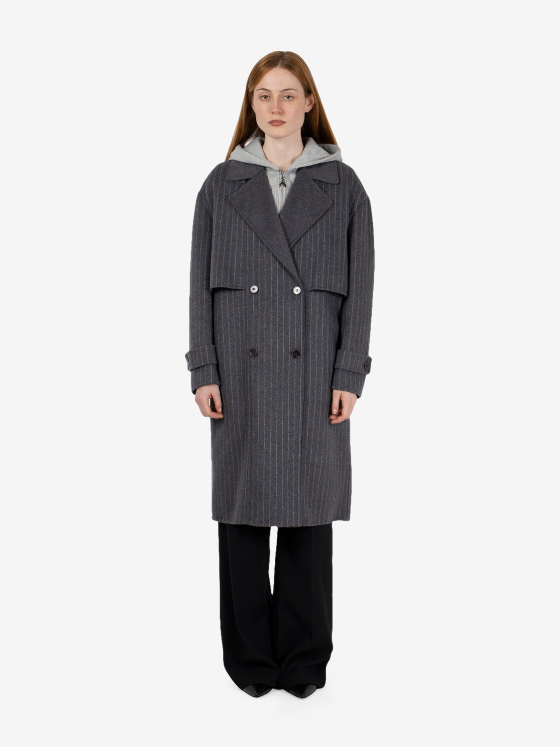 Cappotto gessato grigio / bianco