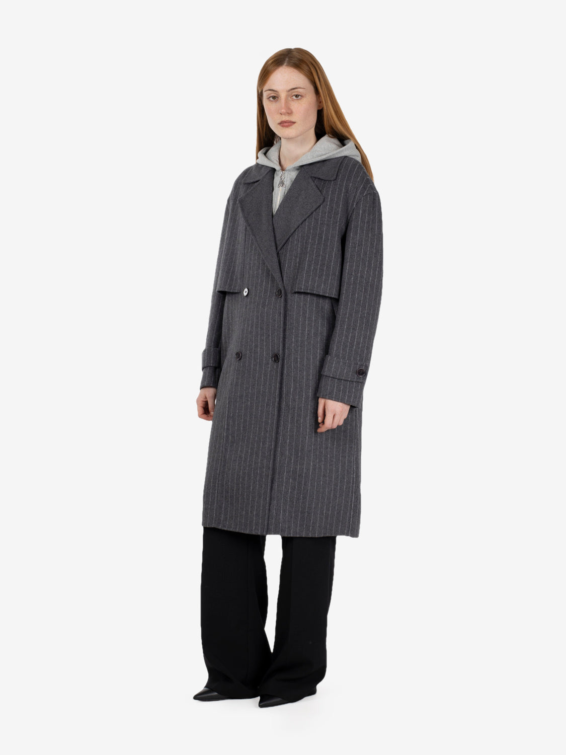 Cappotto gessato grigio / bianco