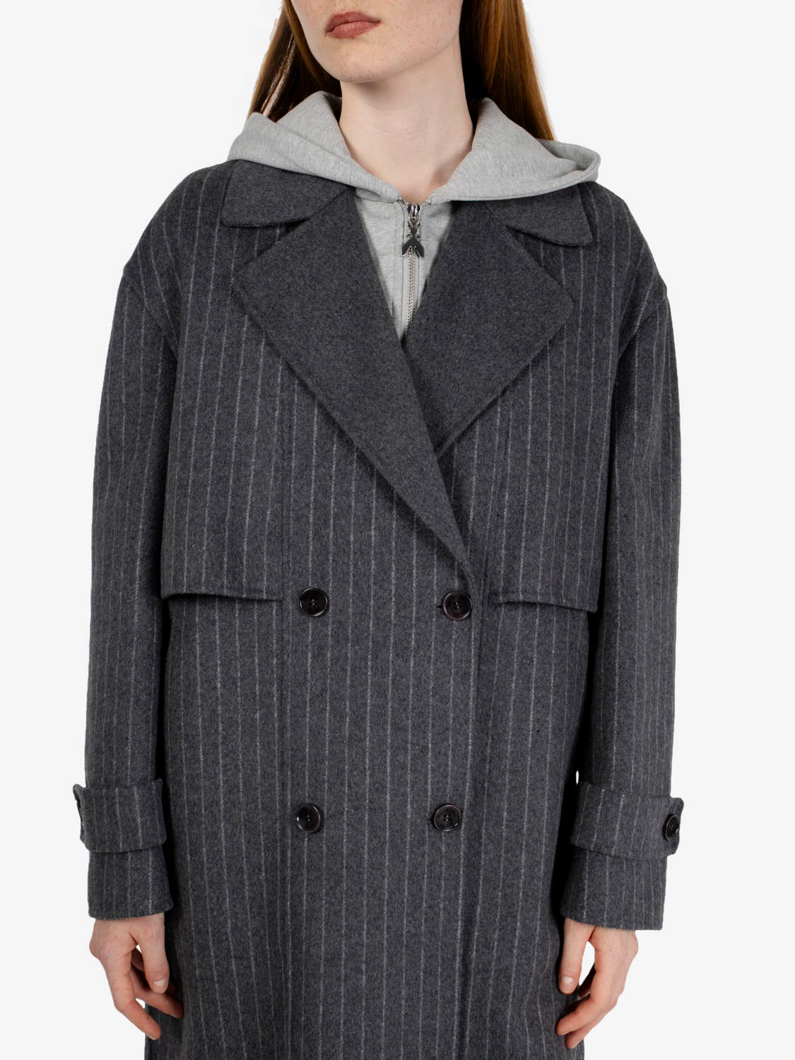 Cappotto gessato grigio / bianco