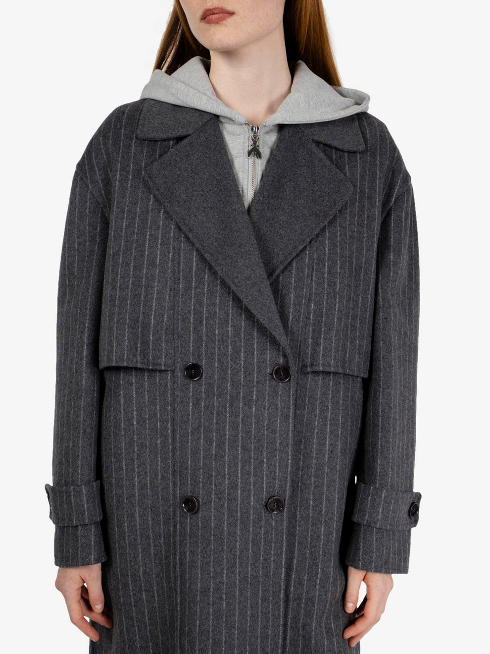 Cappotto gessato grigio / bianco