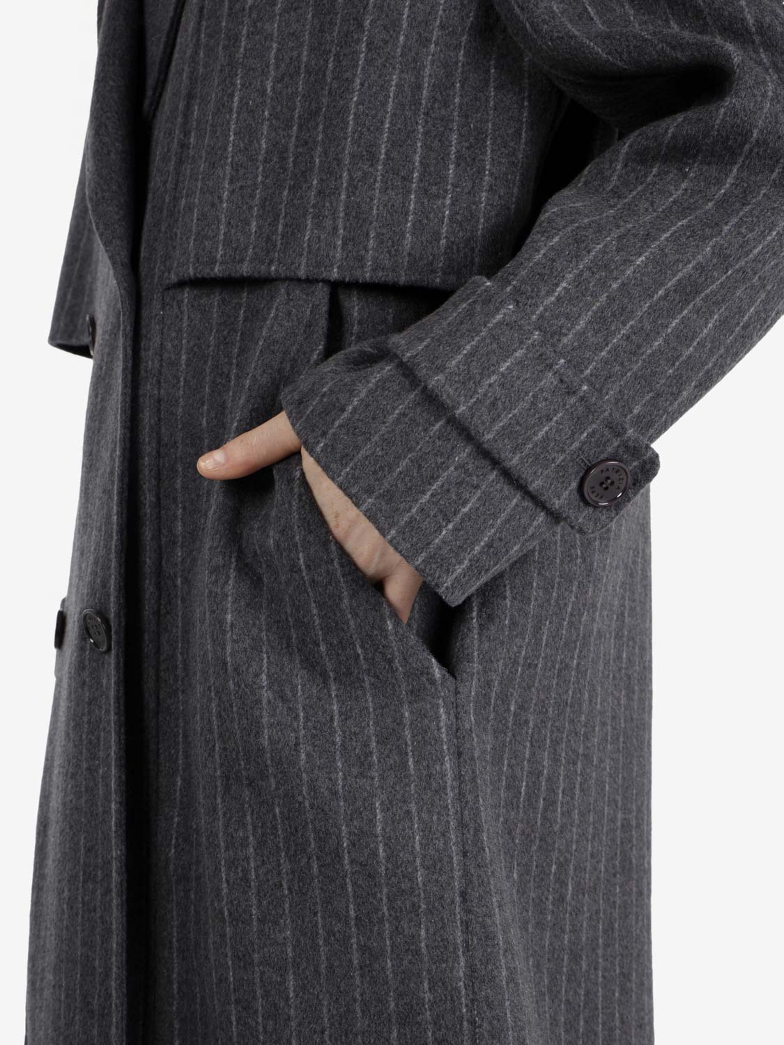 Cappotto gessato grigio / bianco