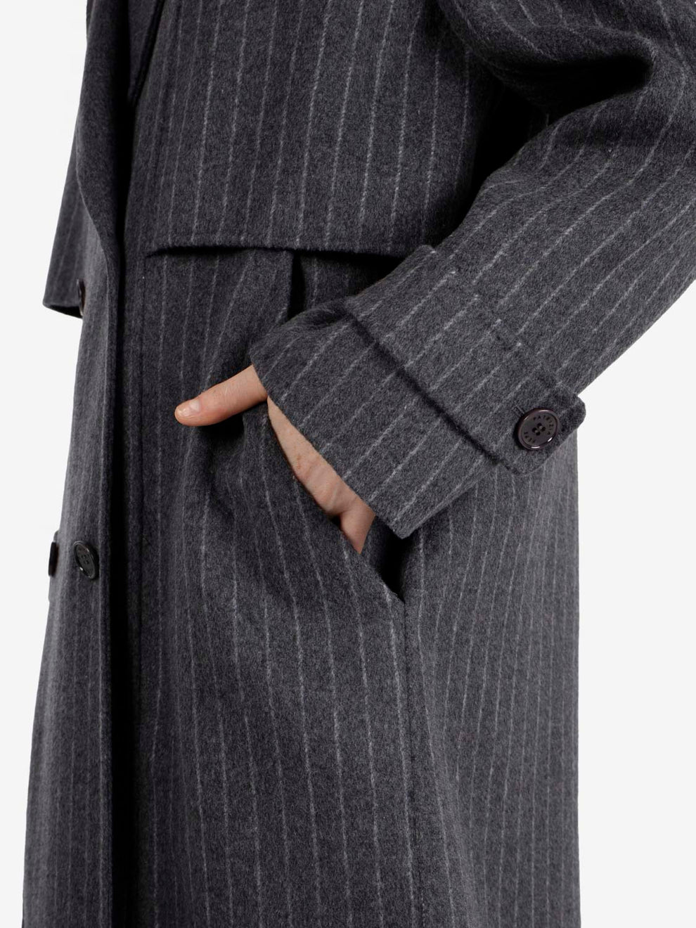 Cappotto gessato grigio / bianco