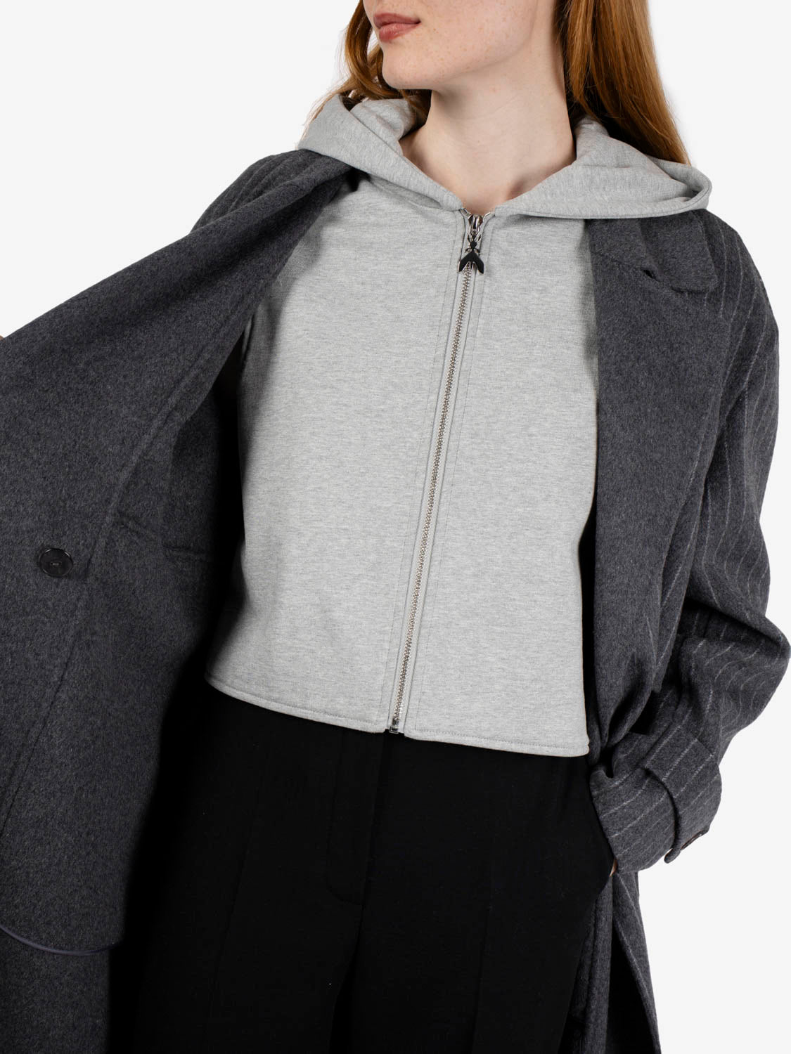 Cappotto gessato grigio / bianco