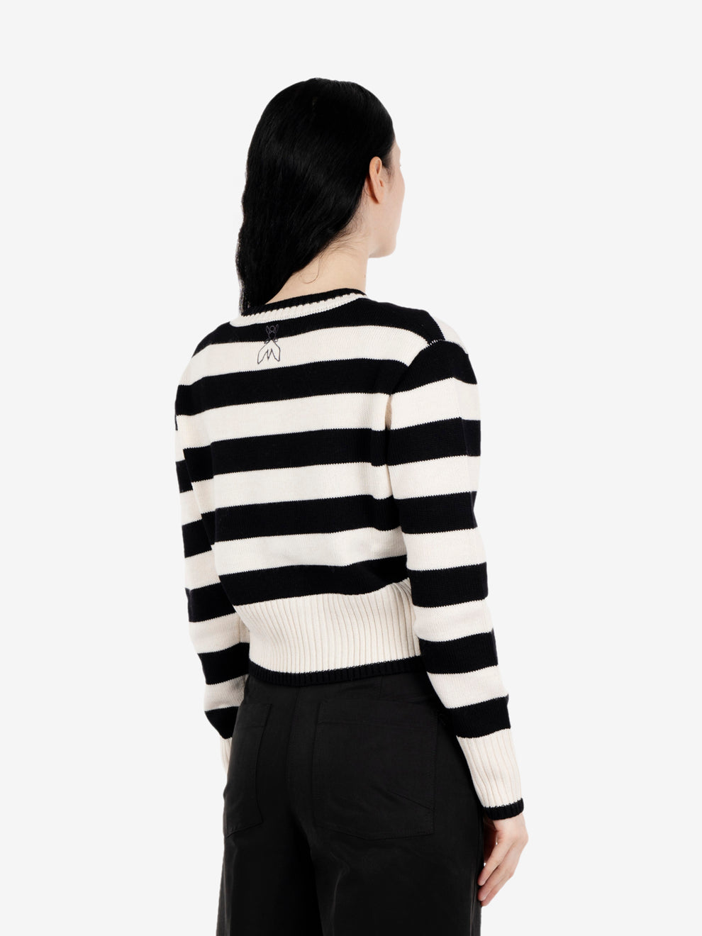 Cardigan a righe bianco / nero