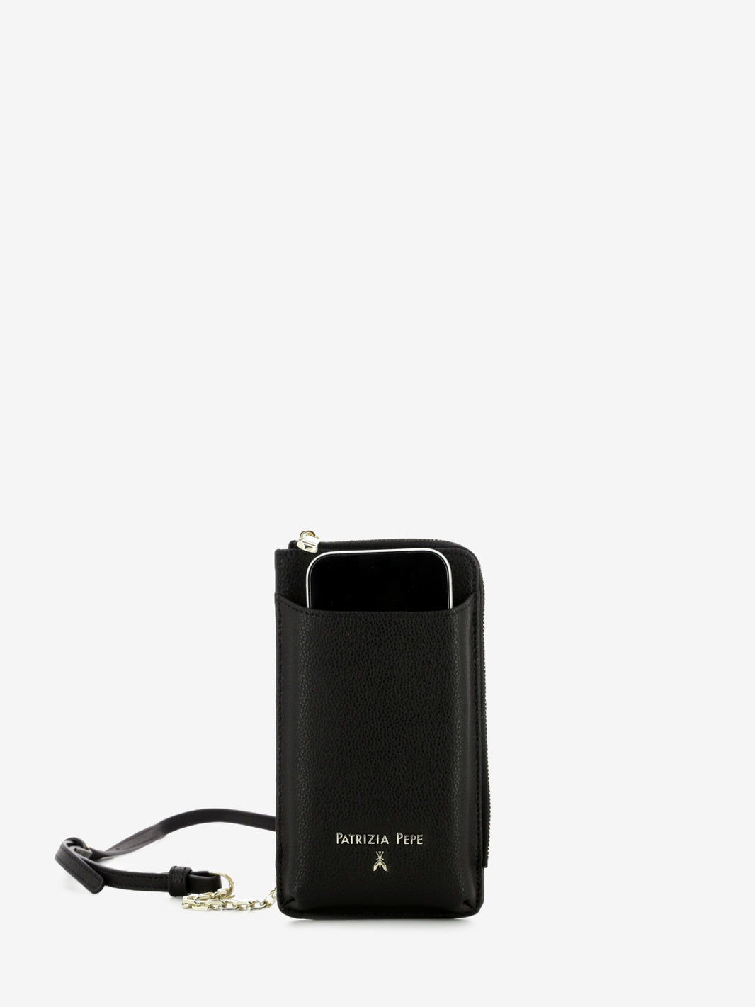 Custodia per cellulare in pelle nera