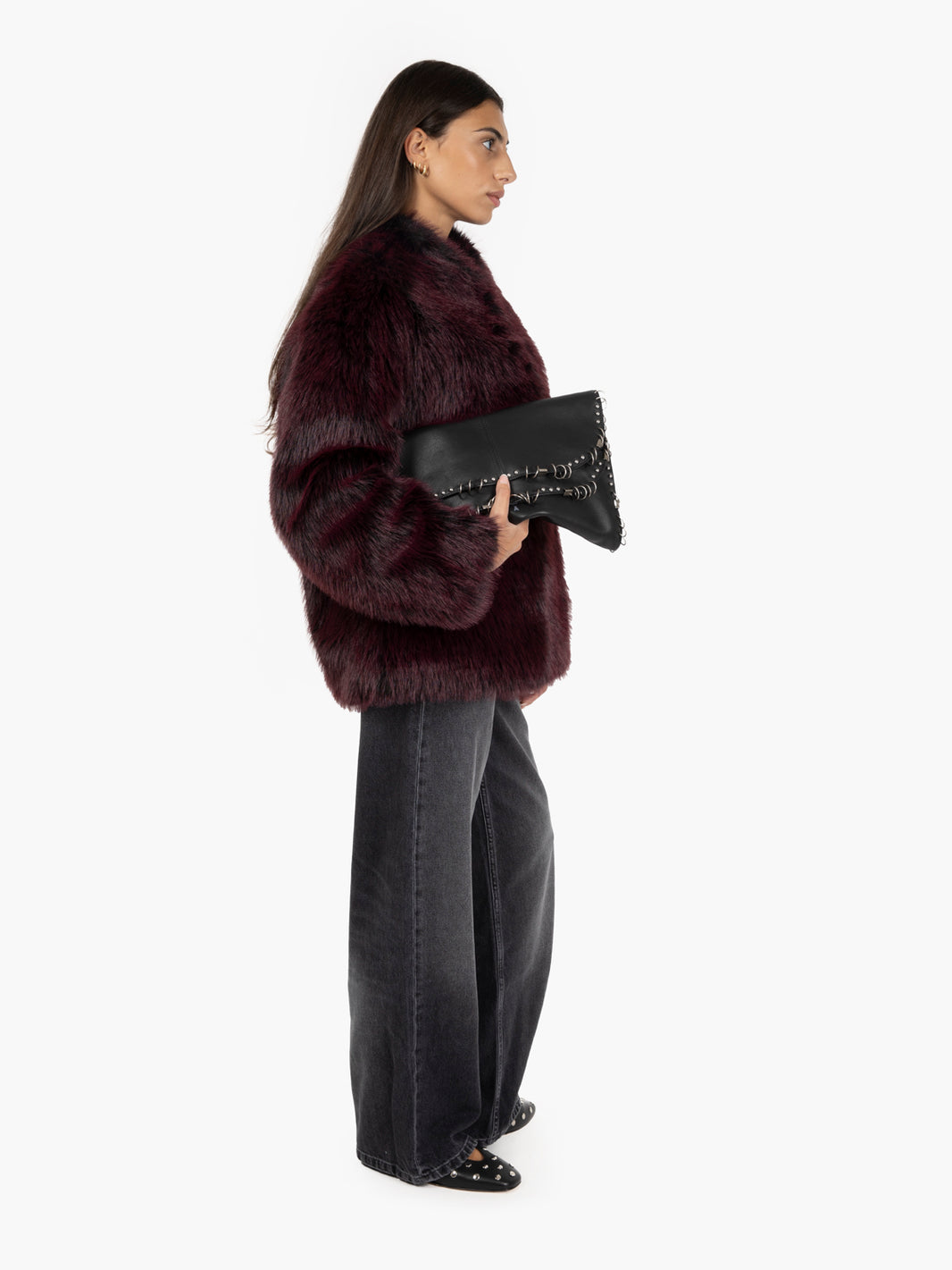Ecopelliccia fluffy red / purple