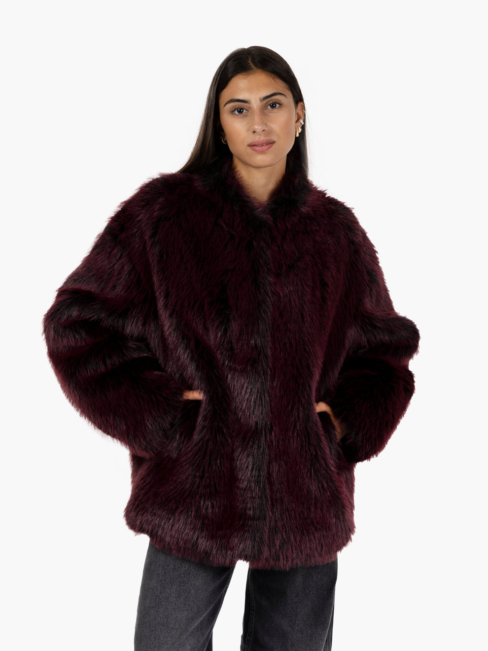 Ecopelliccia fluffy red / purple