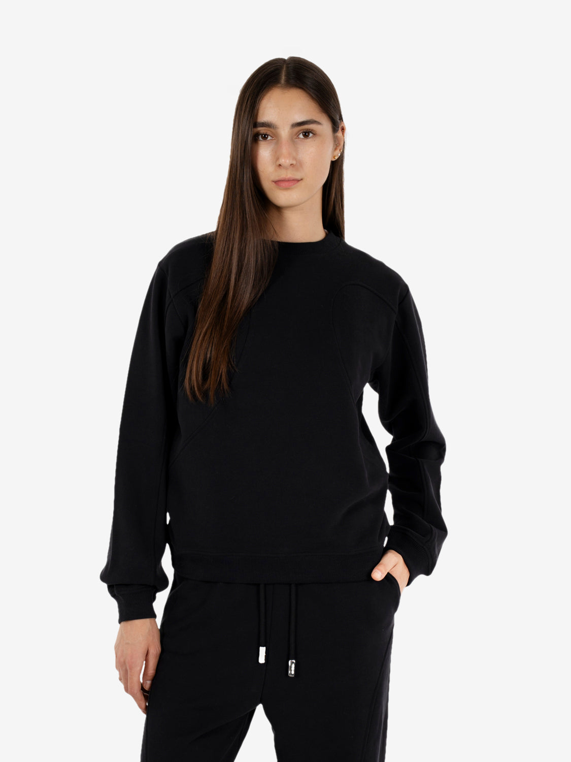 BLACK CREW NECK SWEATER 8M0009/J079_K103