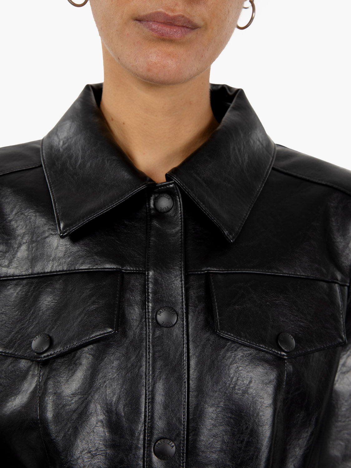 Patrizia Pepe - Faux leather jacket with black belt | STIMM