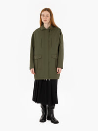 Oversized jacket with green inner vest