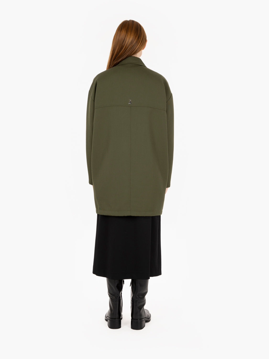 Oversized jacket with green inner vest