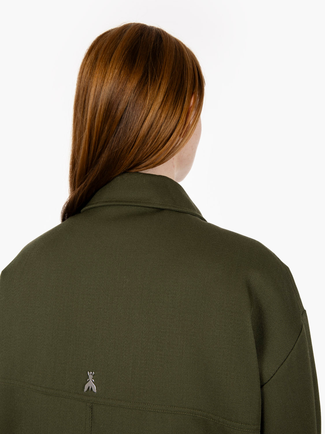 Oversized jacket with green inner vest